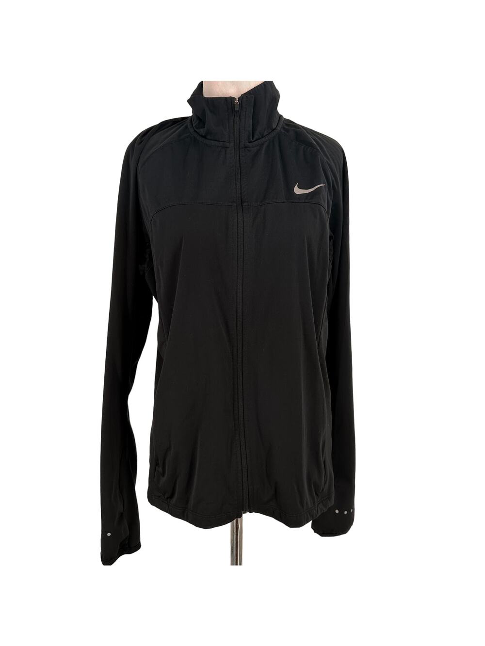 Nike Shield Running Black Full Zip Up Jacket Size Large
